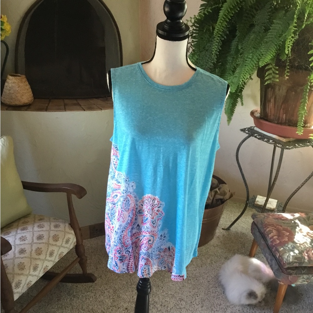 NWOT J.Jill Sleeveless Linen Top